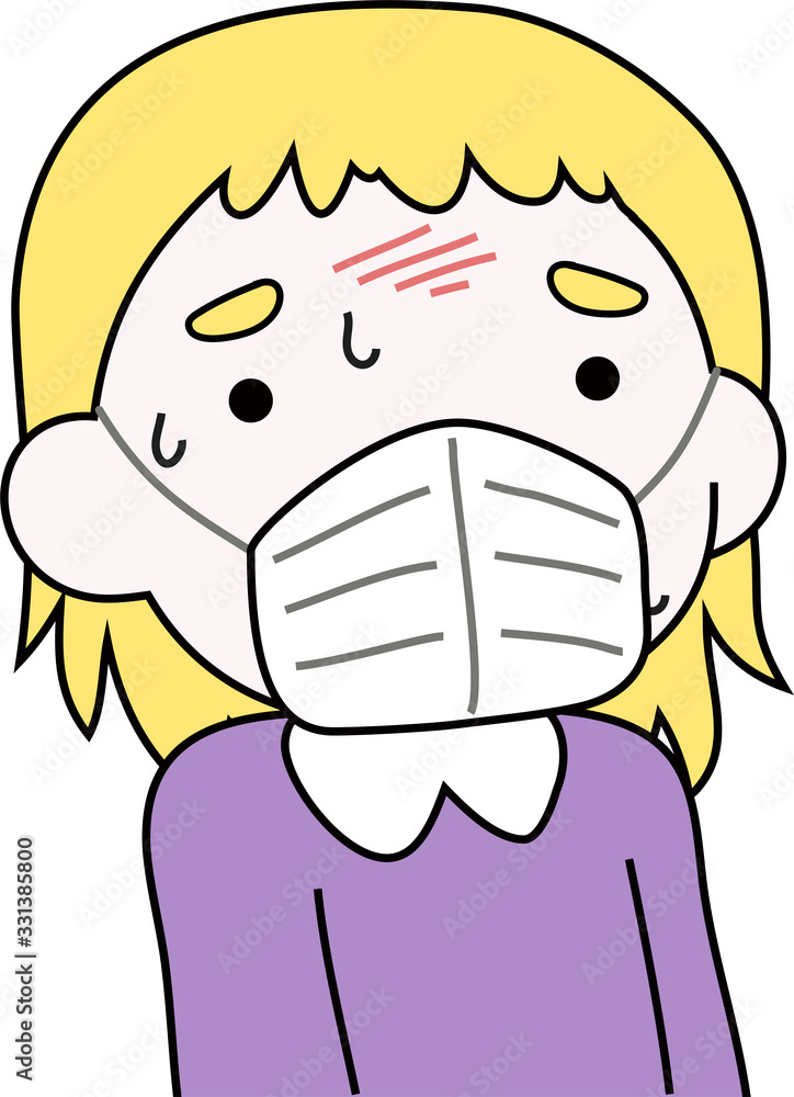 Fototapeta premium White woman infected with the new coronavirus