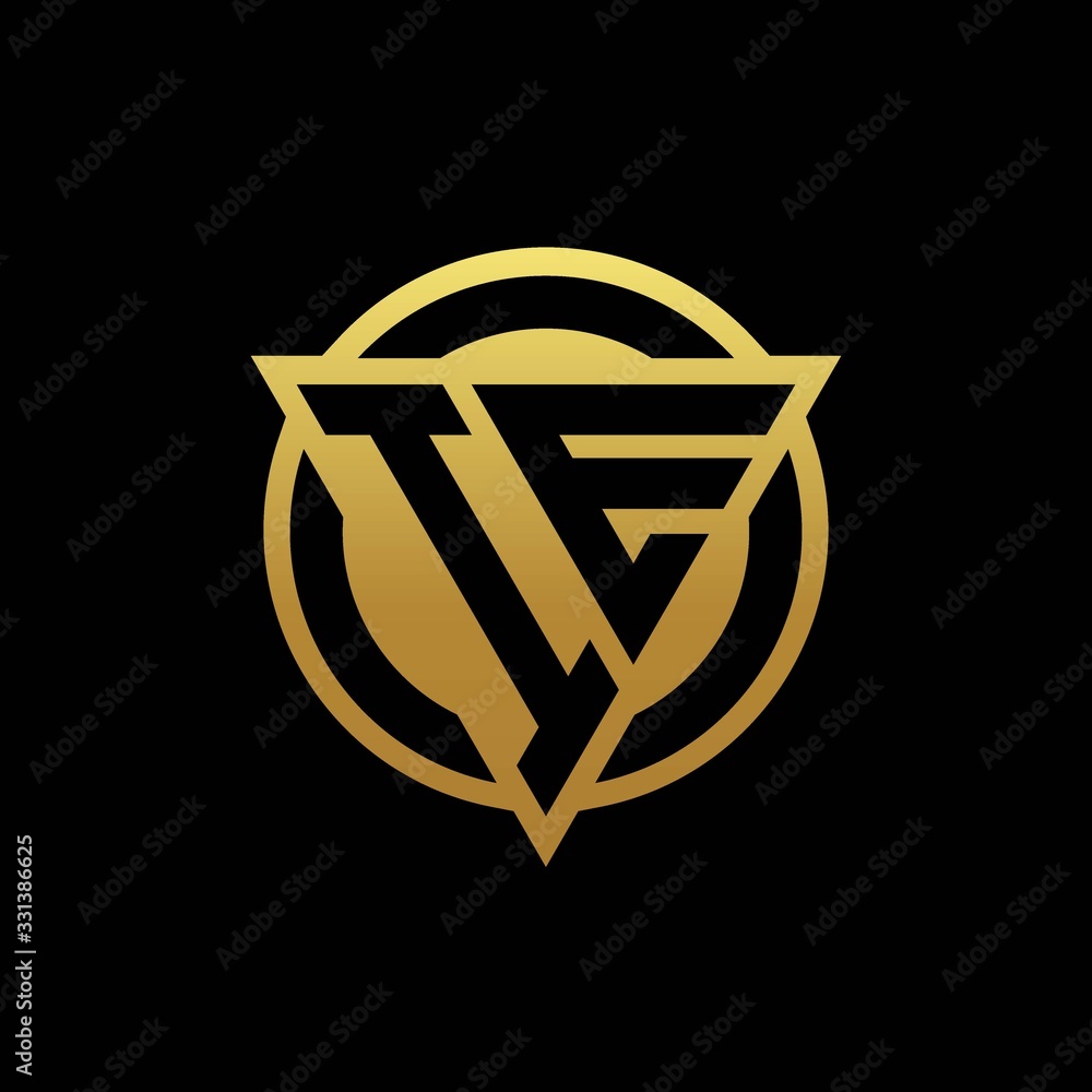 IE logo monogram with triangle shape and circle rounded isolated on gold colors IE logo monogram with triangle shape and circle rounded isolated on gold colors