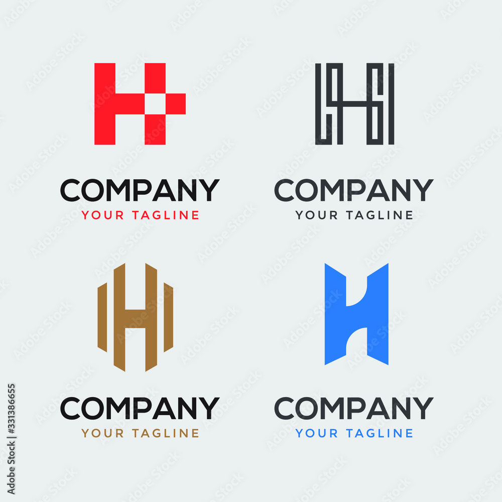 Fototapeta premium letter H monogram logo template inspiration