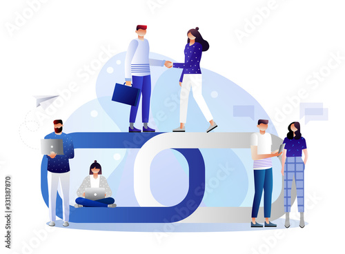 Handshake concept, link as a strong union and cooperation