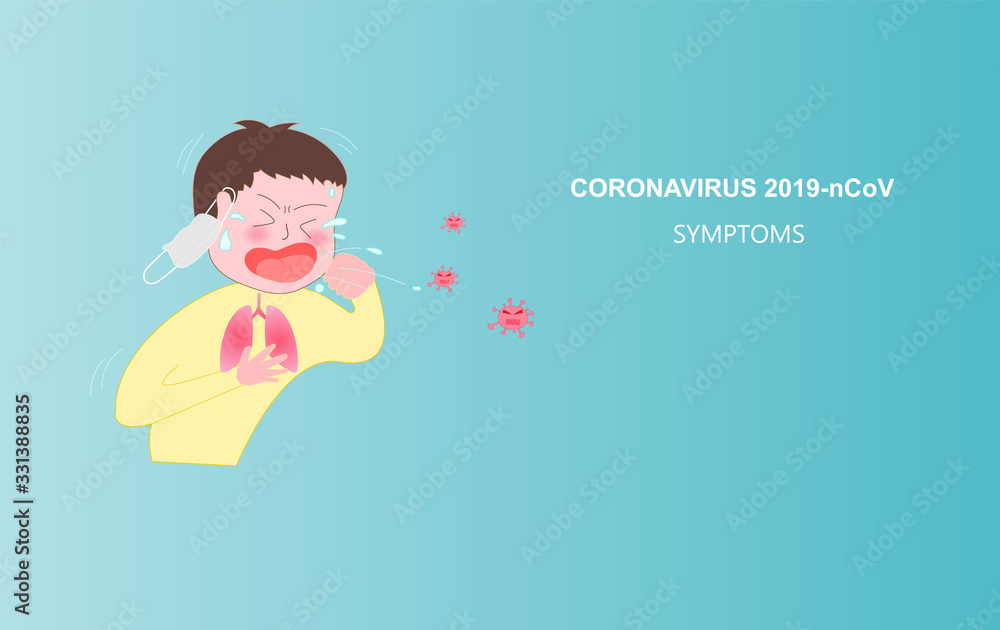 Coughing Cartoon Character of Coronavirus (Covid-19 or 2019-ncov).Symptoms and infected person.Wuhan Pathogen virus. Prevention against Virus and Infection Concept.Cartoon cute Vector Illustration. Coughing Cartoon Character of Coronavirus (Covid-19 or 2019-ncov).Symptoms and infected person.Wuhan Pathogen virus. Prevention against Virus and Infection Concept.Cartoon cute Vector Illustration.