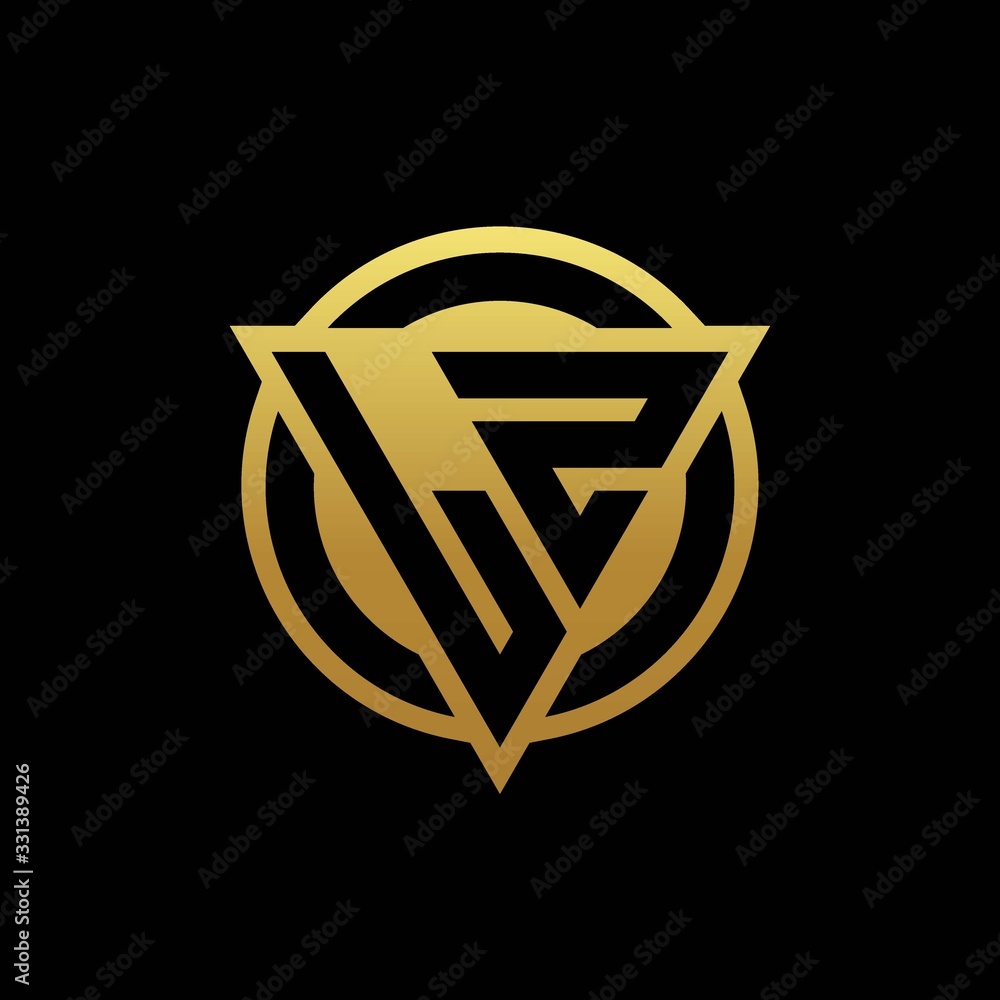 LZ logo monogram with triangle shape and circle rounded isolated on gold colors LZ logo monogram with triangle shape and circle rounded isolated on gold colors