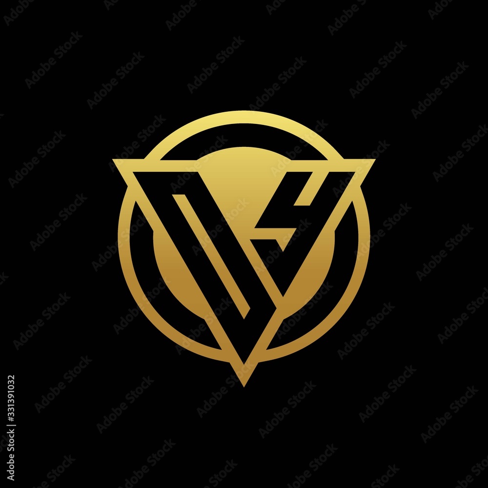 OY logo monogram with triangle shape and circle rounded isolated on gold colors OY logo monogram with triangle shape and circle rounded isolated on gold colors