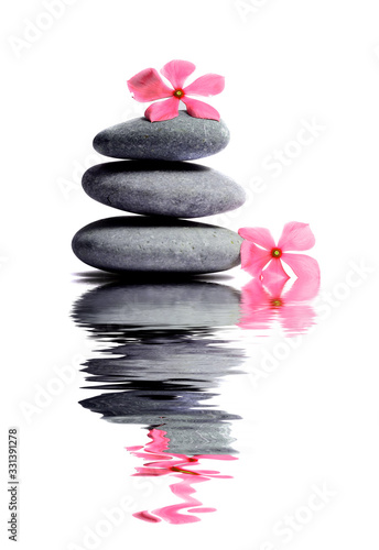 Zen stone with flower in Spa concept