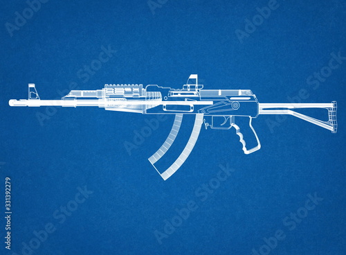 Rifle blueprint photo