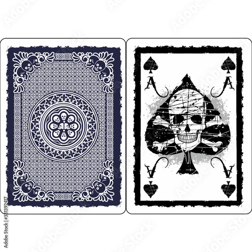 ace of spades with skull