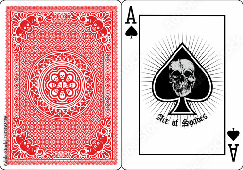 ace of spades with skull