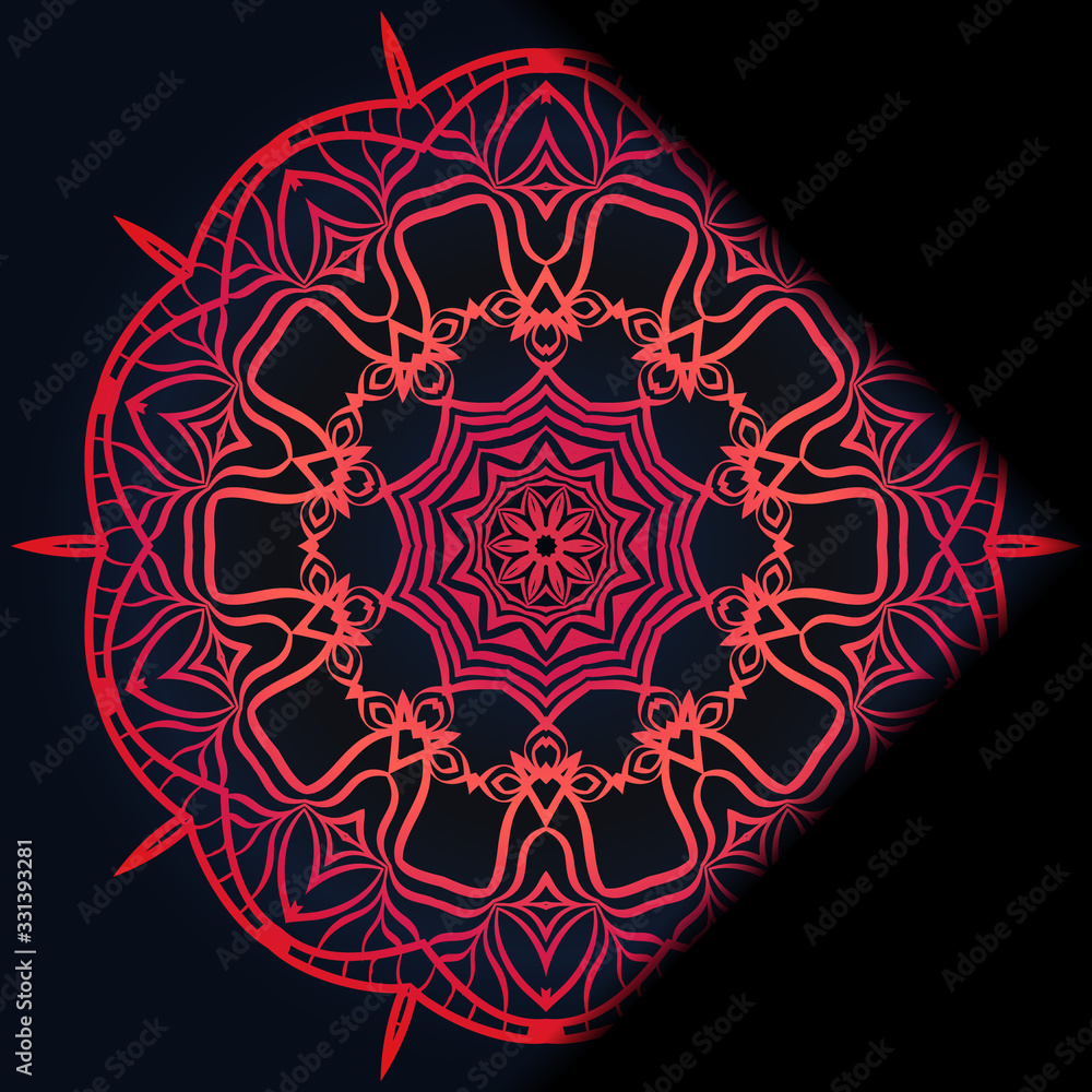 Luxury ornamental floral mandala. Original design with geometric background. Gold color. Vector card template. Design for Ramadan holiday, New year greeting, beauty spa salon, wedding, save the date