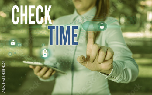 Word writing text Check Time. Business photo showcasing instance of checking the time taken to cover a specific distance