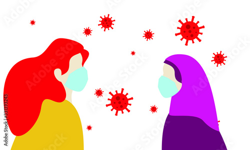 women use mask for corona virus desease