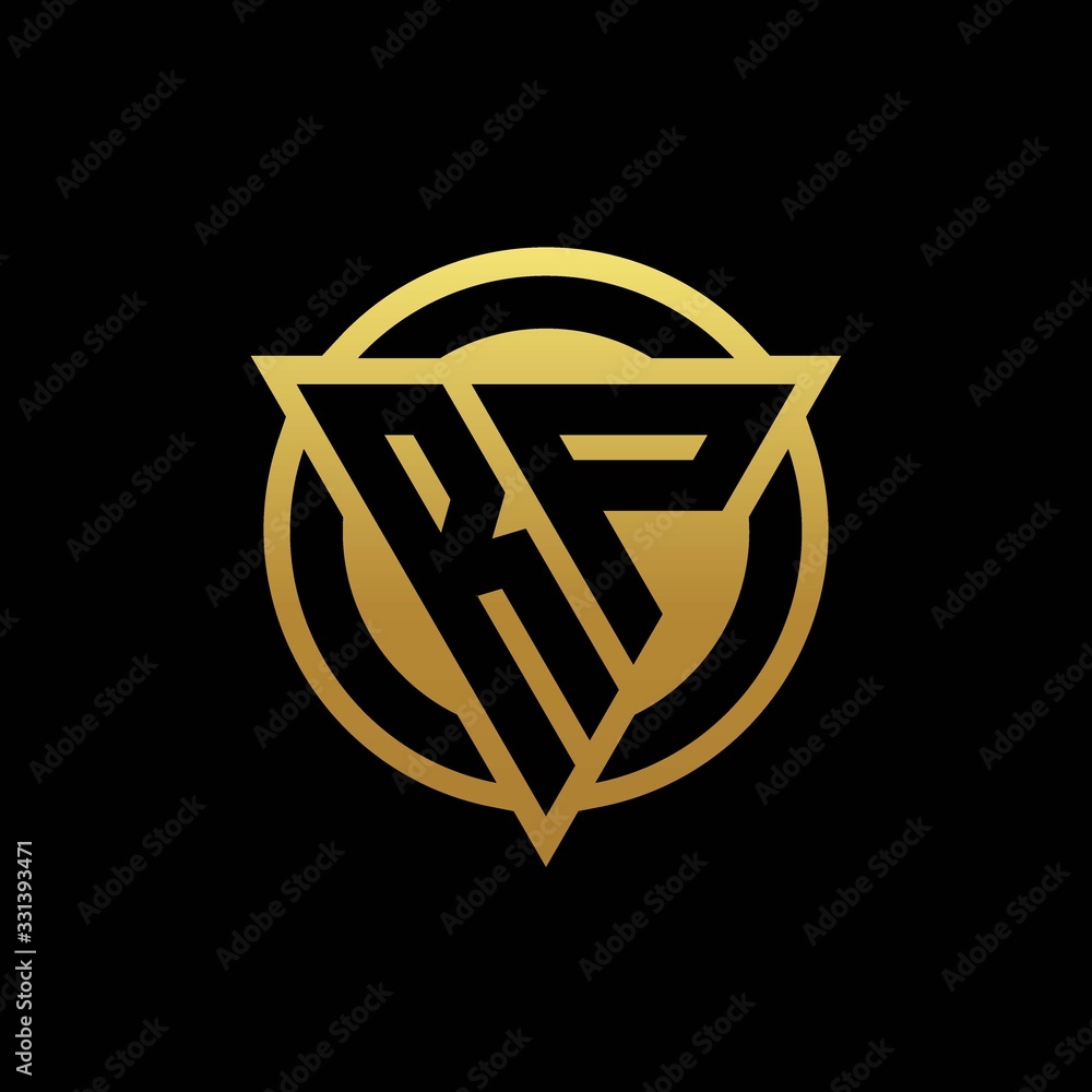 RP logo monogram with triangle shape and circle rounded isolated on gold colors RP logo monogram with triangle shape and circle rounded isolated on gold colors