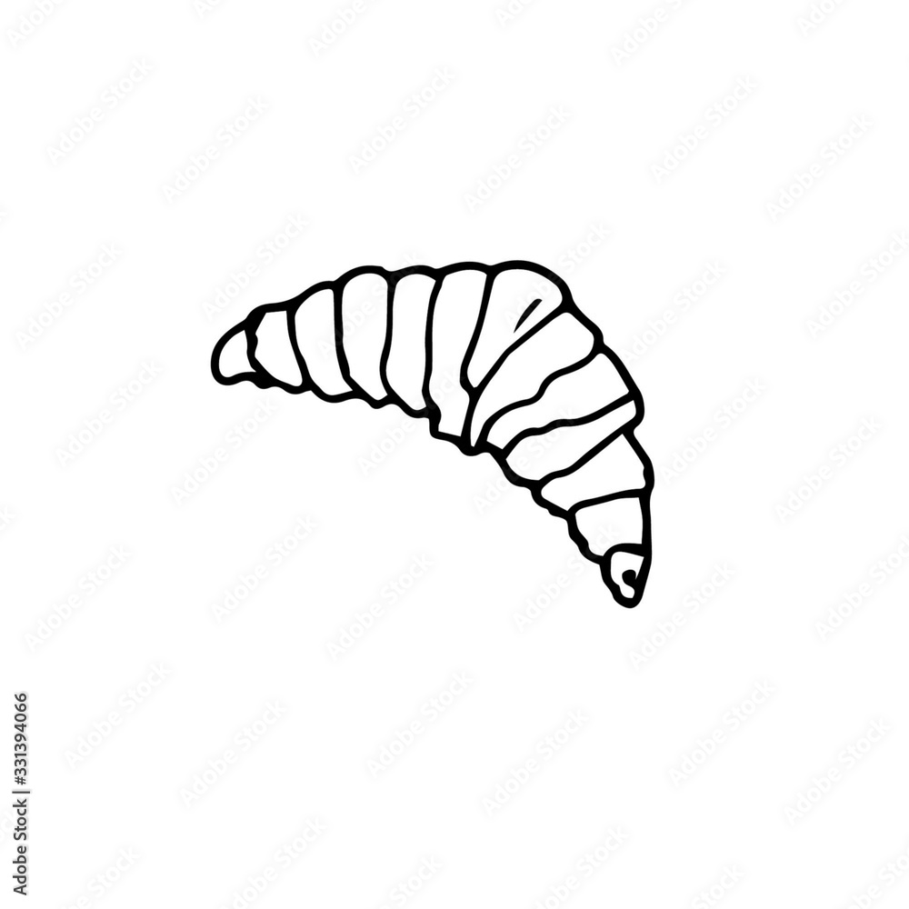 Hand drawn croissant. Doodle vector illustration. Hand drawn croissant. Doodle vector illustration.