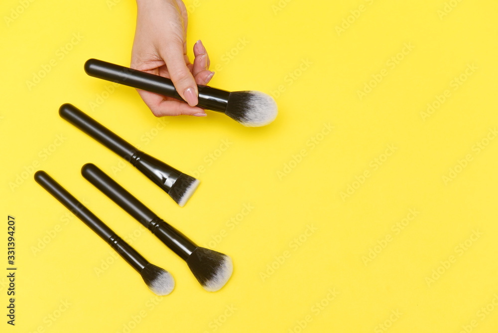 a few makeup brushes artificial pile a few makeup brushes artificial pile