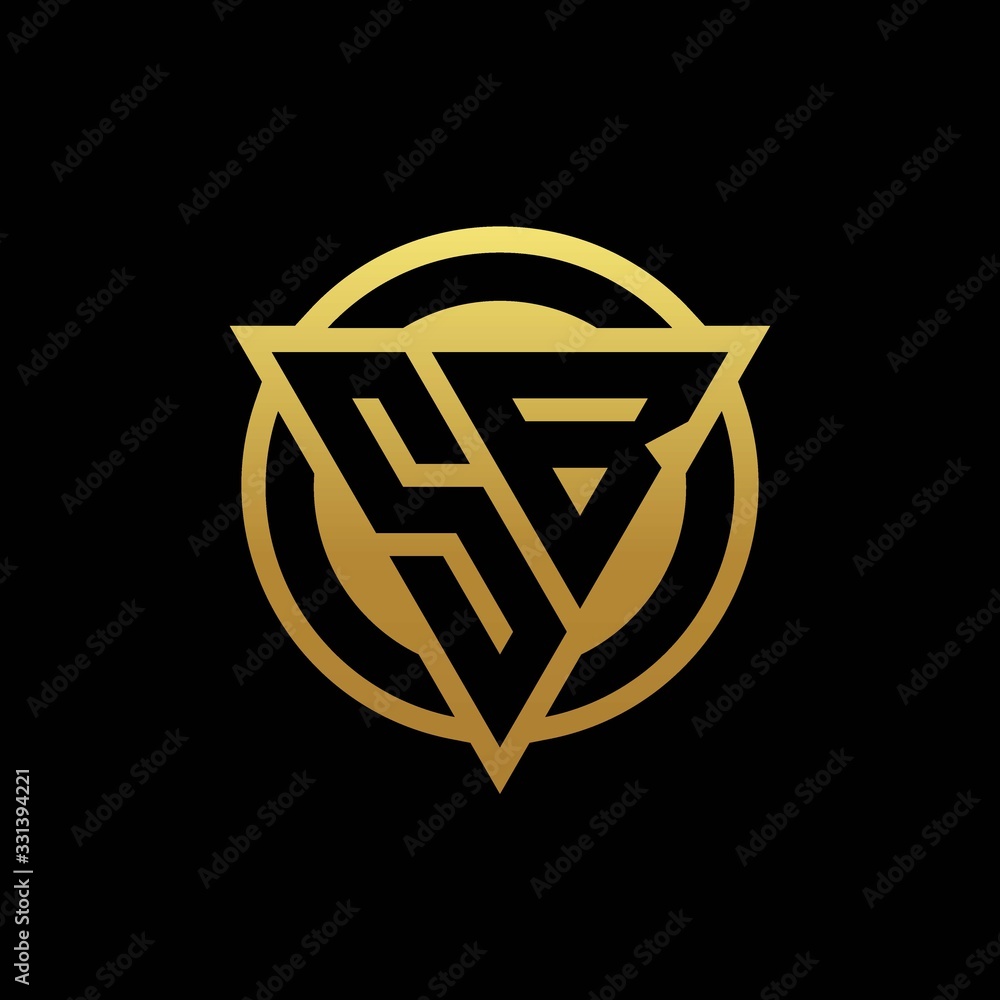 SB logo monogram with triangle shape and circle rounded isolated on gold colors SB logo monogram with triangle shape and circle rounded isolated on gold colors