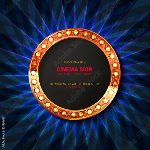 Shining retro circle light sing.