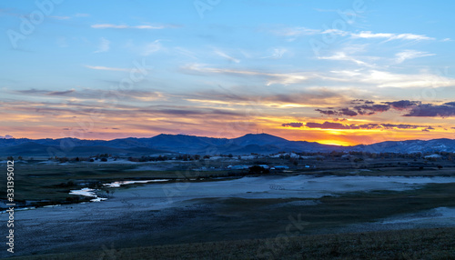 Early morning grassland and mountains © gui yong nian