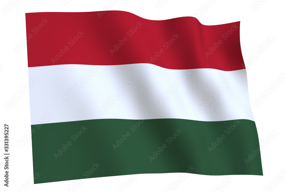 Hungary Flag waving
