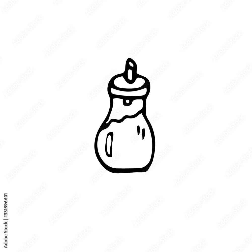 Fototapeta premium Hand drawn glass sugar bowl. Doodle vector illustration.