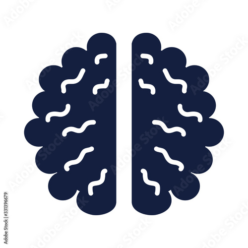 brain human organ silhouette style