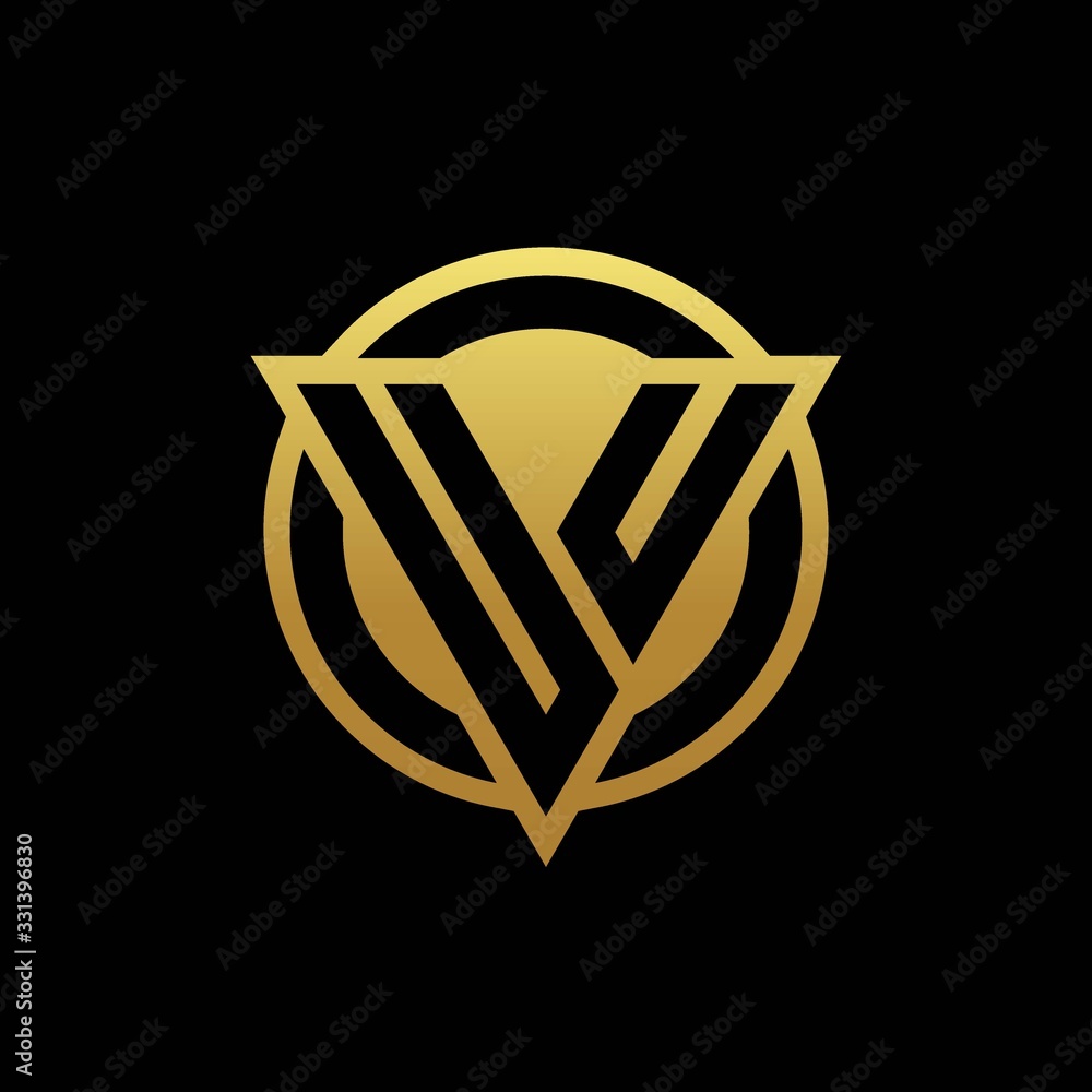 UU logo monogram with triangle shape and circle rounded isolated on gold colors UU logo monogram with triangle shape and circle rounded isolated on gold colors