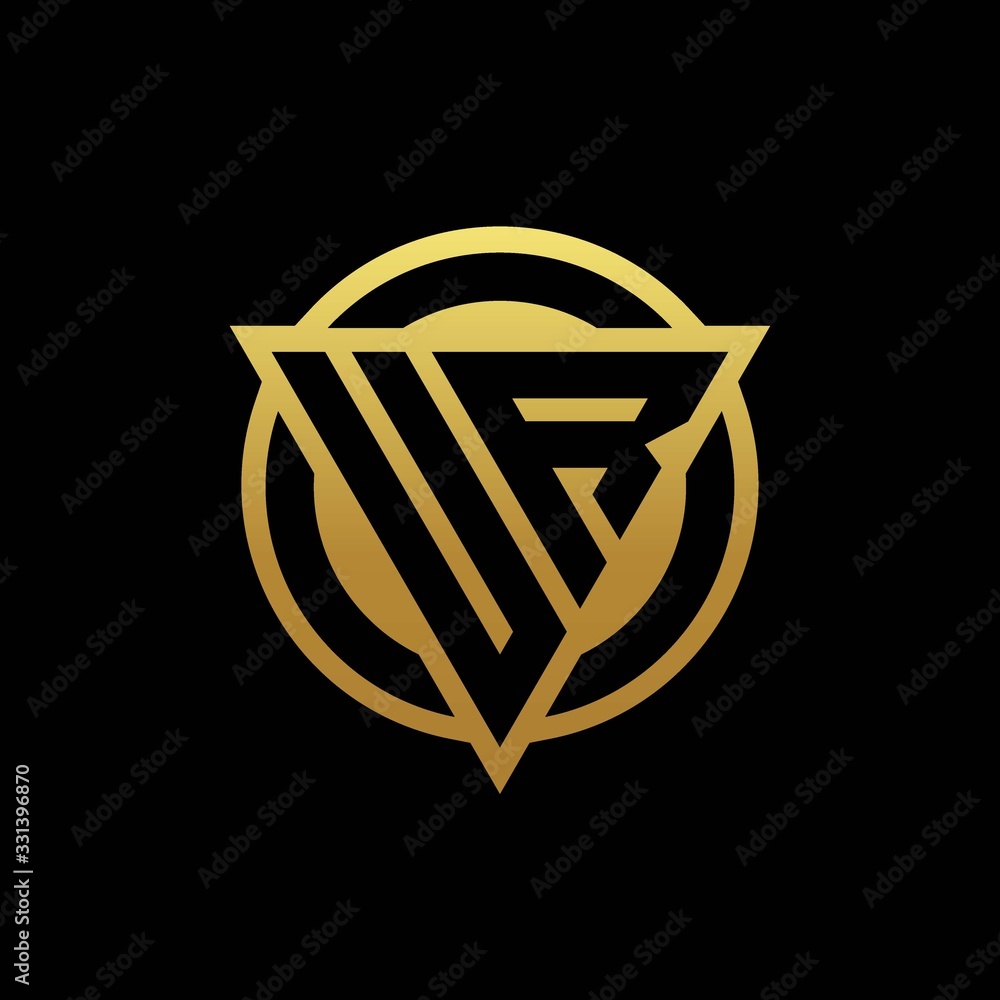 UR logo monogram with triangle shape and circle rounded isolated on gold colors UR logo monogram with triangle shape and circle rounded isolated on gold colors