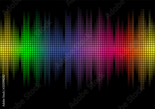 Vector illustration, Colorful mosaic with association to sound waves.