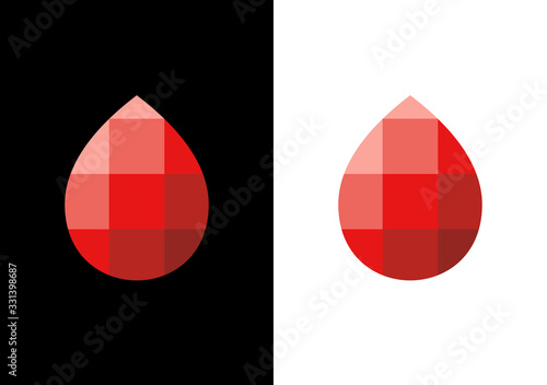 Red blood  icon design, simple low poly illustration - Vector