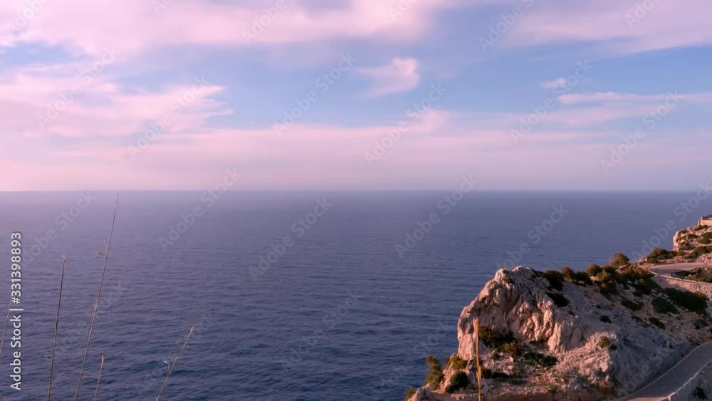 panoramic view of the lighthouse of Formentor, road to the lighthouse of formentor, Majorca, Balearic islands, Spain panoramic view of the lighthouse of Formentor, road to the lighthouse of formentor, Majorca, Balearic islands, Spain