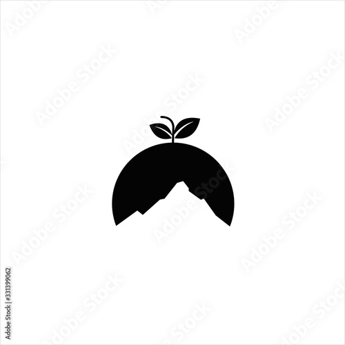 Fruit mountain logo, fruit mountain logo design vector illustration, fruit mountain logo design template vector image