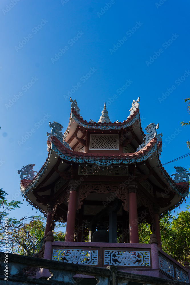 Buddhist temple with blue sky, Nha Trang, Vietnam