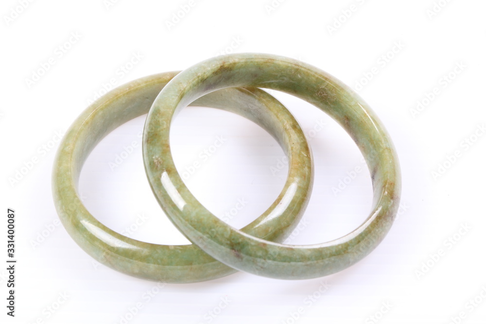 Jade bracelet on white background Jade bracelet on white background