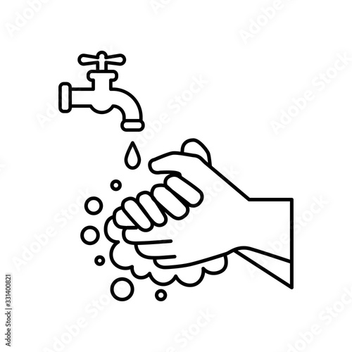 Hand wash flat vector icon.
