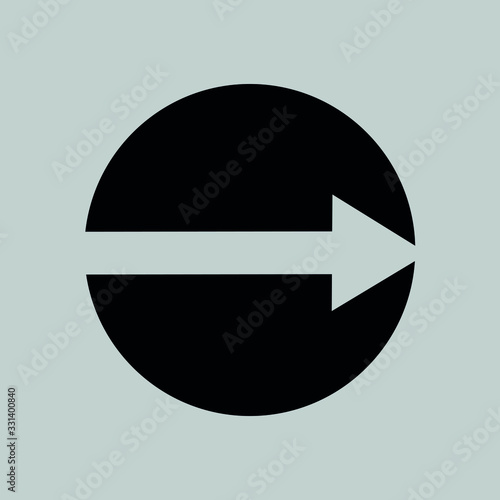 Vector icon of an arrow directed to the right.