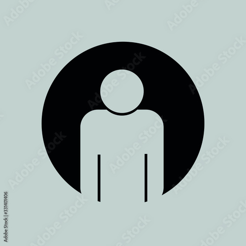Man vector icon on black background.