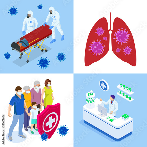 Pandemic Chinese coronavirus COVID-19. Coronavirus outbreak, coronaviruses influenza as dangerous flu strain cases as a pandemic medical health risk, virus attacks the respiratory tract