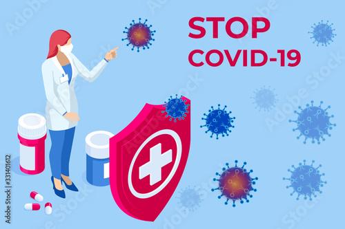 Pandemic Chinese coronavirus COVID-19. Coronavirus outbreak, coronaviruses influenza as dangerous flu strain cases as a pandemic medical health risk, virus attacks the respiratory tract