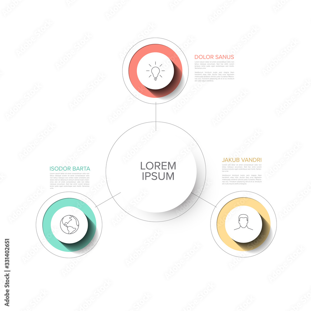 Multipurpose Infographic template with three elements Multipurpose Infographic template with three elements