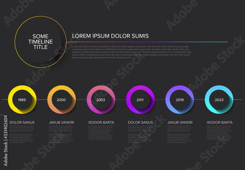 Timeline template with circle buttons