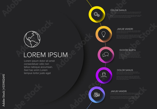 Multipurpose Infographic template with five elements