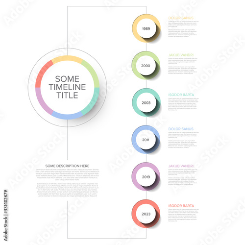 Timeline template with circle buttons