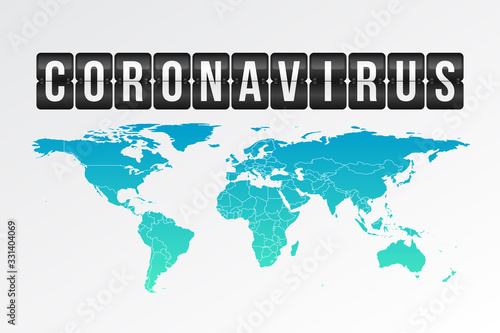 Coronavirus  Covid-19  scoreboard vector illustration. World Map for pandemic  global disease  information  design element  icon  sign  quarantine