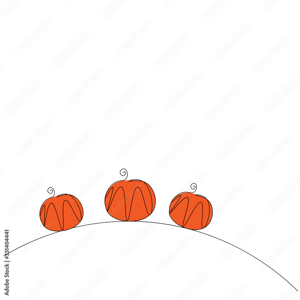 Pumpkins on white background vector illustration