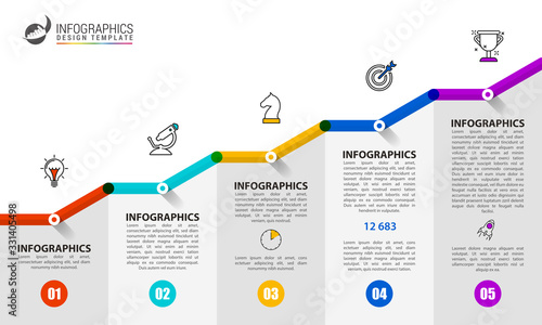 Infographic design template. Creative concept with 5 steps