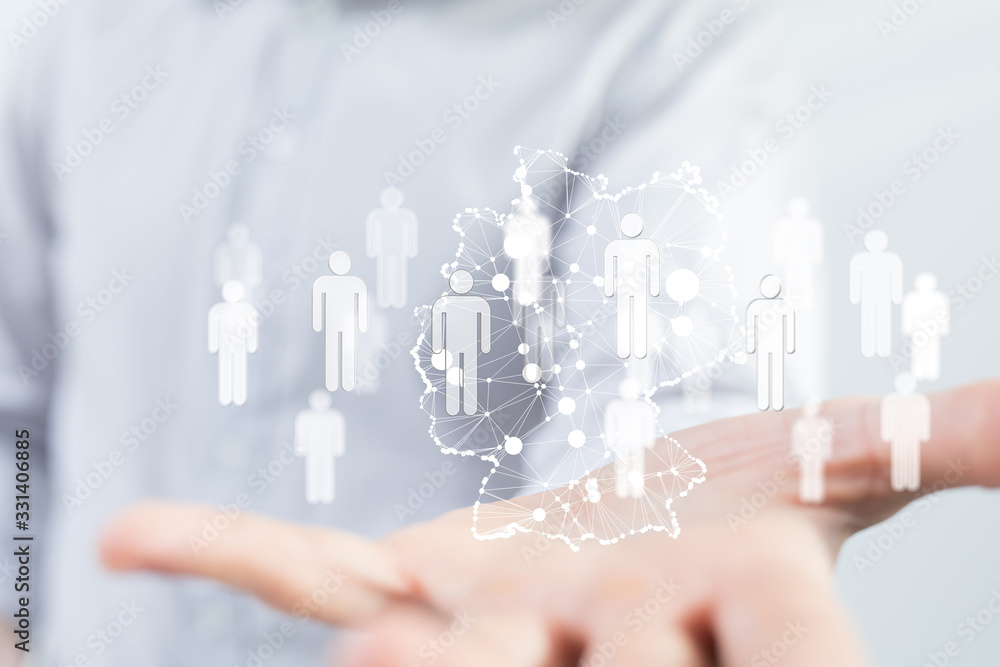 3D map of Germany. Map of Germany land border with flag. Germany map on white background. 3d rendering.