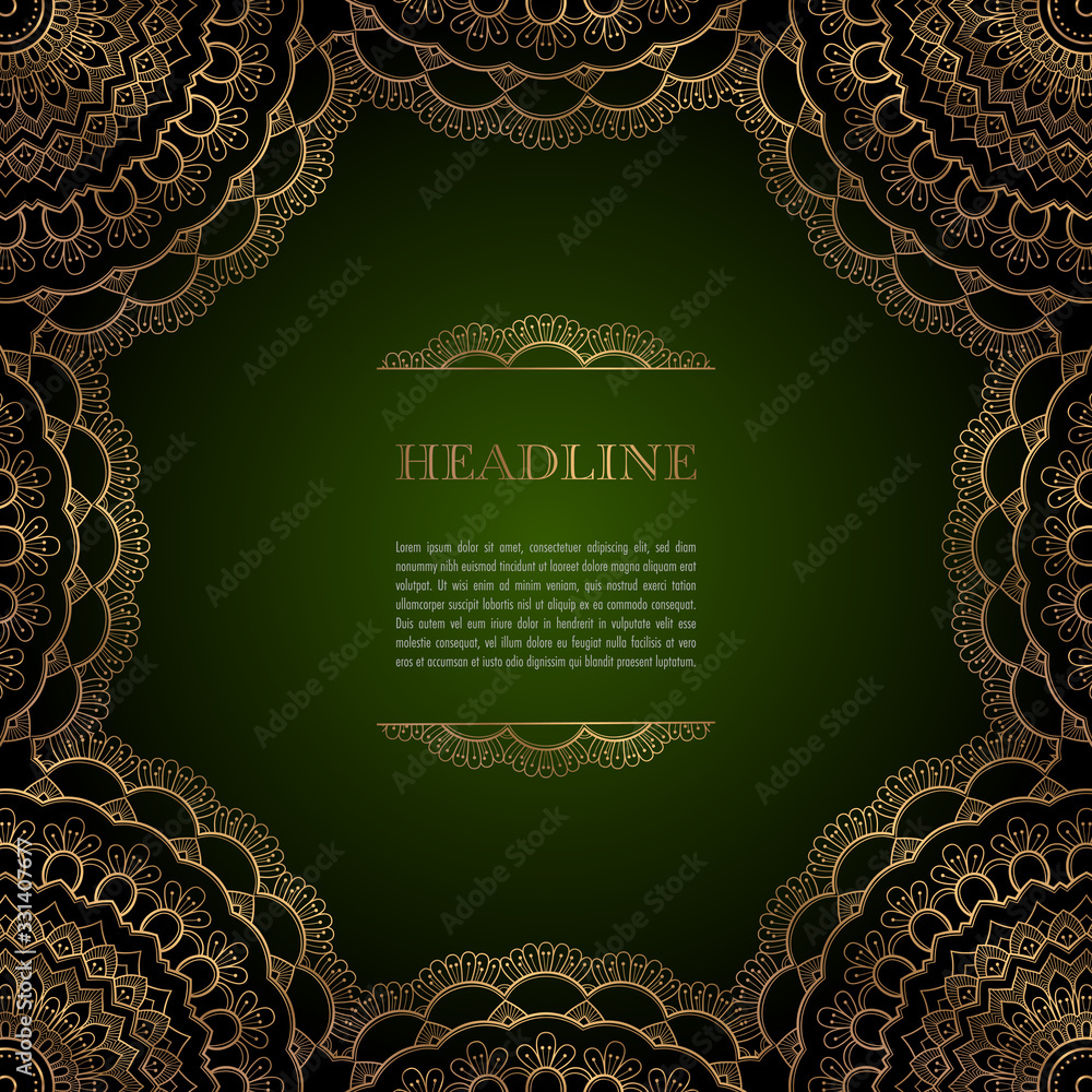Luxury background with golden ornamental frame for greeting card, invitation or announcement Luxury background with golden ornamental frame for greeting card, invitation or announcement
