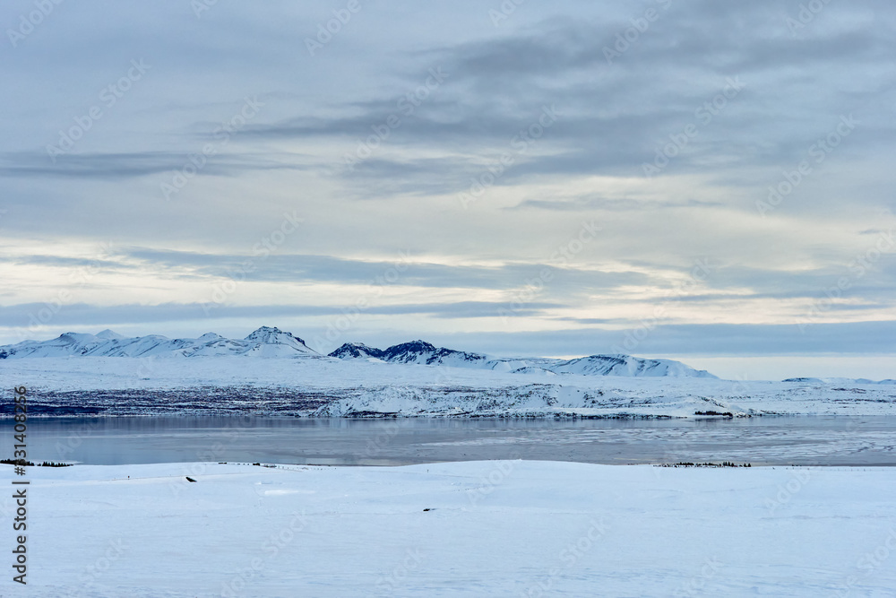 Winter, views on Lake Þingvallavatn, Iceland Winter, views on Lake Þingvallavatn, Iceland