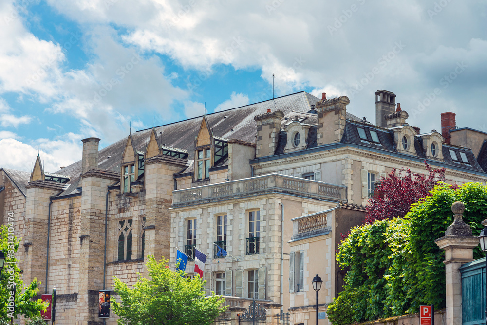 Fototapeta premium BOURGES, FRANCE - May 10, 2018: Antique building view in Old Town in Bourges, France