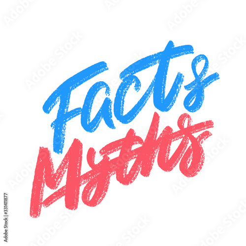 Myths and facts. Concept illustration.