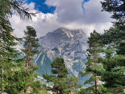 view of mountains, photo as a background , in pasubio mountains, dolomiti, alps, thiene schio vicenza, north italy