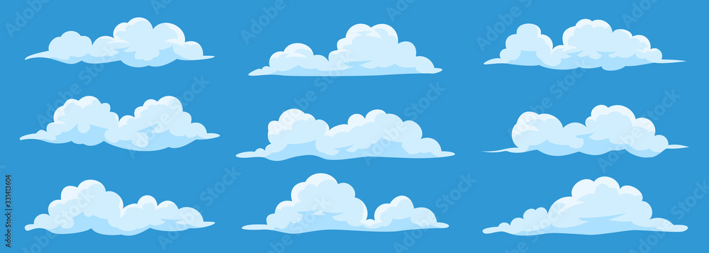 Plakat Set of cartoon clouds